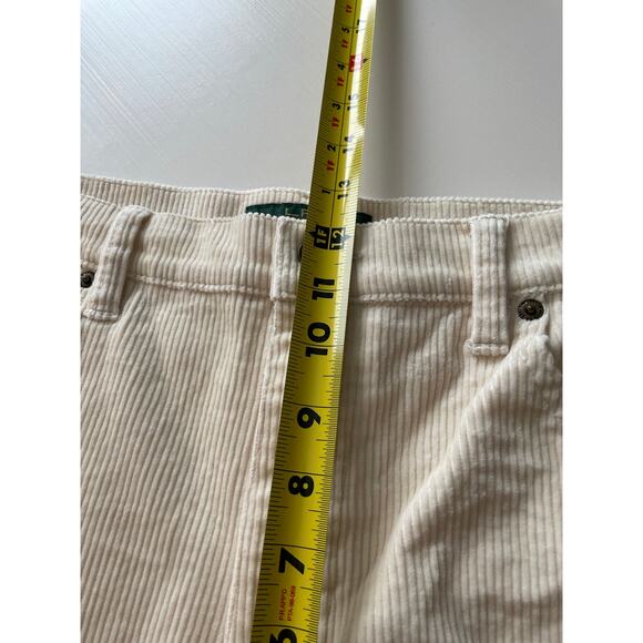 LRL Lauren Jeans Co Corduroy Pants Sz 16 Classic Bootcut Cream High Rise Stretch - Picture 9 of 10
